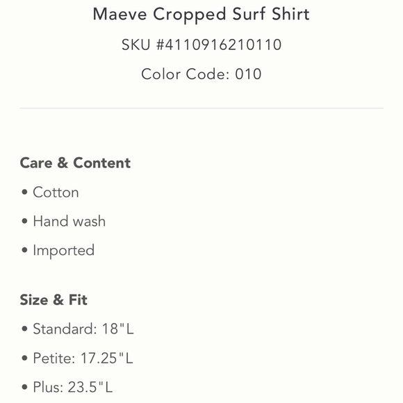 ✨ Anthropologie Cropped Surf Shirt Sz L - Picture 7 of 7